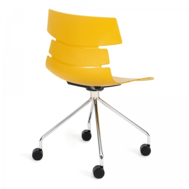 Стул офисный Tetchair HANSEN mod. 606-1 / 1 шт. в упаковке пластик/металл, 50х51х81 см, высота до сиденья 45 см, оранжевый/хром