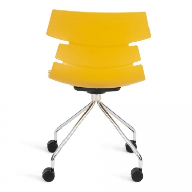 Стул офисный Tetchair HANSEN mod. 606-1 / 1 шт. в упаковке пластик/металл, 50х51х81 см, высота до сиденья 45 см, оранжевый/хром