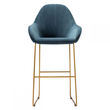 Стул R-home Kent бар Diag blue/Линк золото