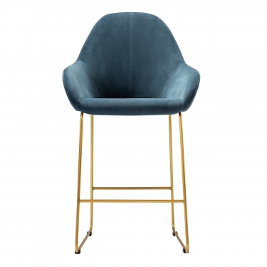 Стул R-home Kent полубар Diag blue/Линк золото