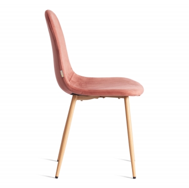Стул Tetchair BREEZE mod. JSC-58 Велюр/металл , 44 х 53 х 86 см, Coral коралловый HLR44 / натуральный