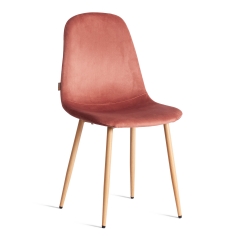 Стул Tetchair BREEZE mod. JSC-58 Велюр/металл , 44 х 53 х 86 см, Coral коралловый HLR44 / натуральный
