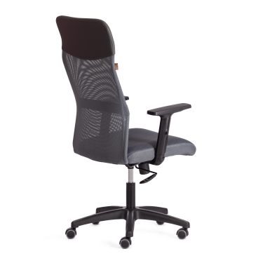 Кресло Tetchair PRACTIC PLT ткань/кож/зам, серый/металлик, TW-12/W-12/36
