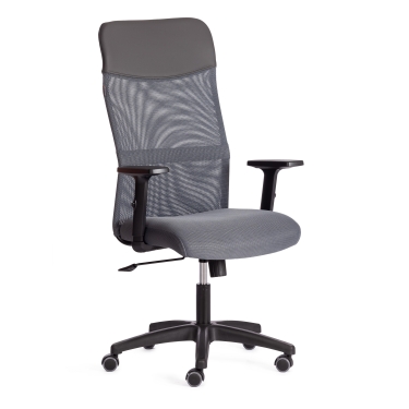 Кресло Tetchair PRACTIC PLT ткань/кож/зам, серый/металлик, TW-12/W-12/36