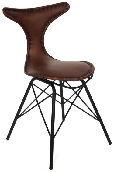 Стул Tetchair Secret De Maison HORN mod. M-19852 металл/кожа буйвола, 49х56х81см, коричневый