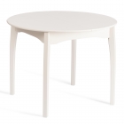 Стол Tetchair DIAMANTE круглый бук, мдф, шпон дуба, 100 х 100+30 х 75 см, Ivory white