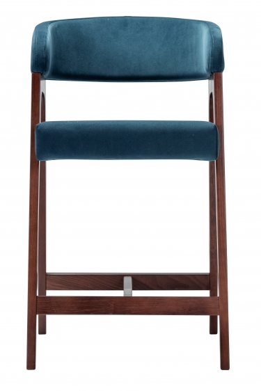 Кресло полубарное R-home Baxter Blue/т.орех
