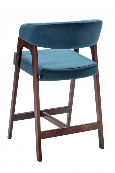 Кресло полубарное R-home Baxter Blue/т.орех
