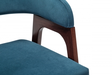 Кресло полубарное R-home Baxter Blue/т.орех