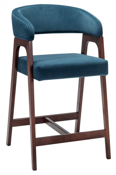 Кресло полубарное R-home Baxter Blue/т.орех