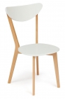 Стул Tetchair MAXI Макси / 1 шт. в упаковке каркас бук, сиденье, спинка - мдф, 86 х 48.5 х 54.5 см, Белый+Натуральный Бук
