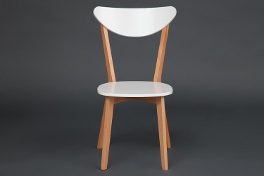 Стул Tetchair MAXI Макси / 1 шт. в упаковке каркас бук, сиденье, спинка - мдф, 86 х 48.5 х 54.5 см, Белый+Натуральный Бук