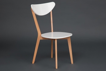 Стул Tetchair MAXI Макси / 1 шт. в упаковке каркас бук, сиденье, спинка - мдф, 86 х 48.5 х 54.5 см, Белый+Натуральный Бук