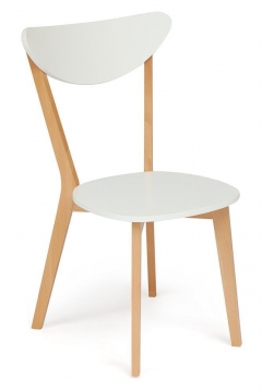 Стул Tetchair MAXI Макси / 1 шт. в упаковке каркас бук, сиденье, спинка - мдф, 86 х 48.5 х 54.5 см, Белый+Натуральный Бук
