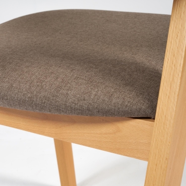 Стул мягкое сидение Tetchair VERSA Верса / 1 шт. в упаковке каркас бук, сиденье ткань, 54,55674см, Натуральный + Коричневый