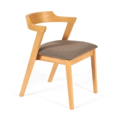 Стул мягкое сидение Tetchair VERSA Верса / 1 шт. в упаковке каркас бук, сиденье ткань, 54,55674см, Натуральный + Коричневый