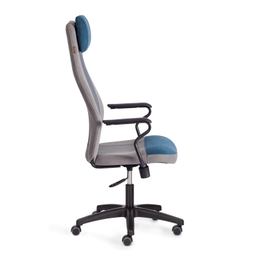 Кресло Tetchair AVIATOR флок, ткань , синий/серый/серый, 32/29/W2-1