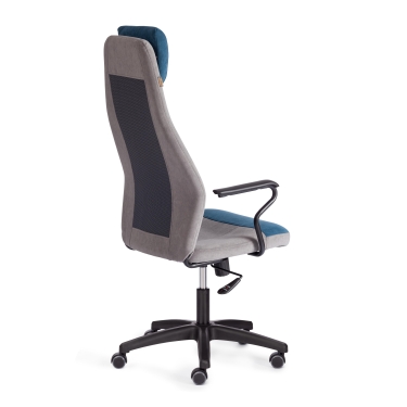 Кресло Tetchair AVIATOR флок, ткань , синий/серый/серый, 32/29/W2-1