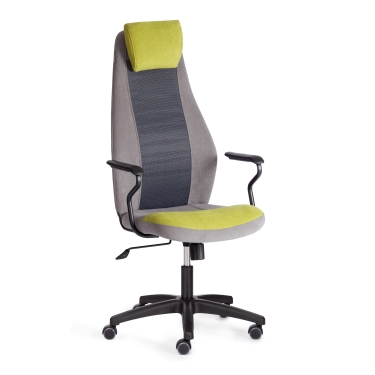 Кресло Tetchair AVIATOR флок, ткань , коричневый/бежевый/серый, 6/7/W-12