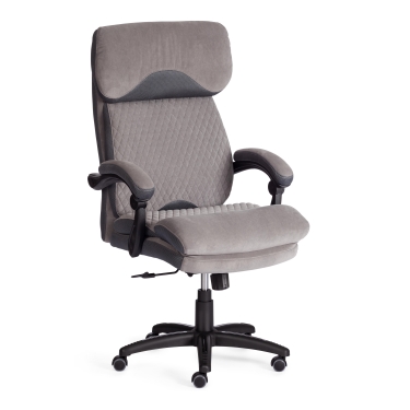 Кресло офисное Tetchair CHIEF флок/ткань, серый, 29/12