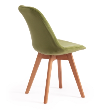 Стул Tetchair TULIP SOFT mod. 74 / 1 шт. в упаковке вельвет/дерево , 54 х 47 х 83 см , зеленый HLR 54/натуральный