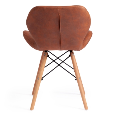 Стул Tetchair STUTTGART mod. 74 / 1 шт. в упаковке экокожа/дерево береза/металл, 50 х 47 х 73 см, античный коричневый RH02-13/натуральный