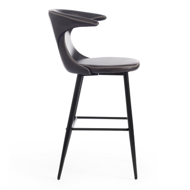Стул барный Tetchair FLAIR BAR mod. 9018 / 1 шт. в упаковке металл/экокожа, 60 х 56 х 106 см , серый 22/черный