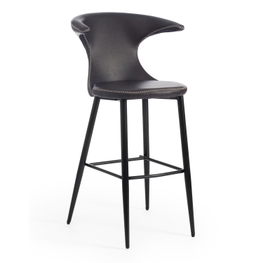 Стул барный Tetchair FLAIR BAR mod. 9018 / 1 шт. в упаковке металл/экокожа, 60 х 56 х 106 см , серый 22/черный