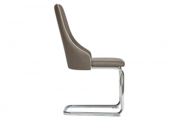 Стул Tetchair FRATELLI mod.8415 / 1 шт. в упаковке металл/экокожа/хром, 44х62х97х47см, пепельно-коричневый окантовка слон. кость