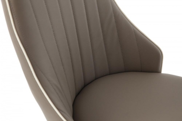 Стул Tetchair FRATELLI mod.8415 / 1 шт. в упаковке металл/экокожа/хром, 44х62х97х47см, пепельно-коричневый окантовка слон. кость