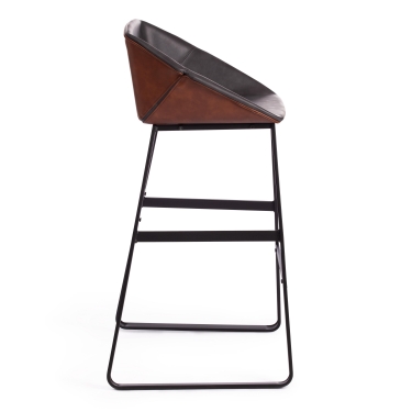 Стул барный Tetchair DORO mod. 9088S / 1 шт. в упаковке пластик/металл/эко кожа, 53,5 х 52 х 74 х 97,5 см , Grey Cерый 7 / Brown Коричневый 9 / черный
