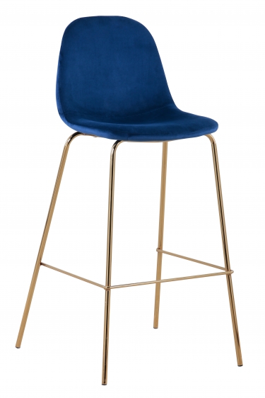 Комплект из двух стульев Stool Group Валенсия велюр синий золотые ножки 2 шт