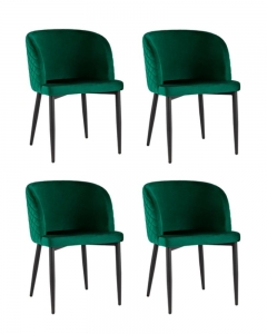 Комплект из четырех стульев Stool Group Оскар велюр изумрудный 4 шт