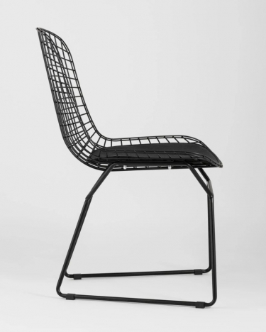 Стул обеденный Stool Group Bertoia черный с черной подушкой 4 шт