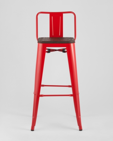 Стул барный Stool Group TOLIX WOOD со спинкой красный глянцевый 2 шт