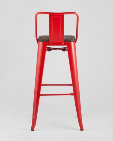 Стул барный Stool Group TOLIX WOOD со спинкой красный глянцевый 2 шт
