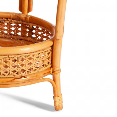 Террасовый комплект Tetchair PELANGI стол со стеклом + 2 кресла / с подушками / ротанг, кресло 65х65х77см, стол диаметр 64х61см, Honey мед