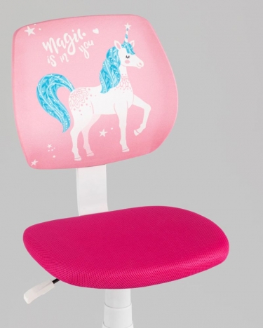 Кресло компьютерное детское Stool Group ЛОЛО Unicorn пластик белый