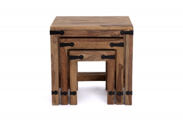 Набор табуреток/столиков Tetchair Бомбей - 0077 палисандр, 45х45х30/38х36х27/31х27х25см, Natural tinted натуральный тонированный