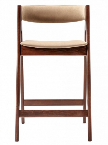 Кресло полубарное R-home Kaede Beige/Темный орех