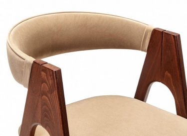 Кресло полубарное R-home Kaede Beige/Темный орех