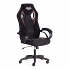 Кресло Tetchair PILOT 24 флок/ткань, черный/черный/коричневый, 35/TW-11/6