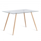 Стол Tetchair SOPHIA mod. 5003 металл/стекло 8мм, 110 х 80 х 75 см, бук/прозрачный