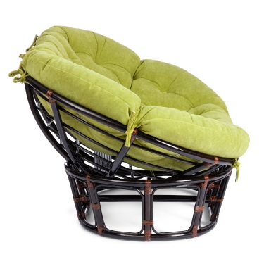 Диван Tetchair MAMASAN/МАМАСАН 23/02 W /с подушкой/ подушка 182х119 см, 169х102х80 см, Antique brown античный черно-коричневый, флок, олива, 23