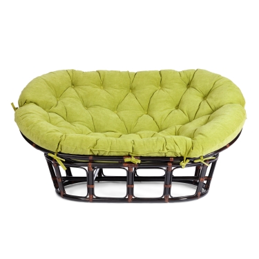 Диван Tetchair MAMASAN/МАМАСАН 23/02 W /с подушкой/ подушка 182х119 см, 169х102х80 см, Antique brown античный черно-коричневый, флок, олива, 23