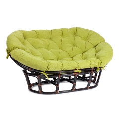 Диван Tetchair MAMASAN/МАМАСАН 23/02 W /с подушкой/ подушка 182х119 см, 169х102х80 см, Antique brown античный черно-коричневый, флок, олива, 23