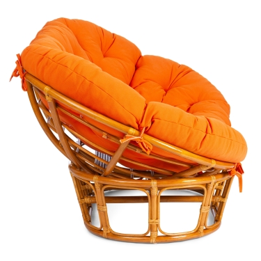 Диван Tetchair MAMASAN/МАМАСАН 23/02 W /с подушкой/ подушка 182х119 см, 169х102х80 см, Pecan орех, ткань, оранжевый, С 23