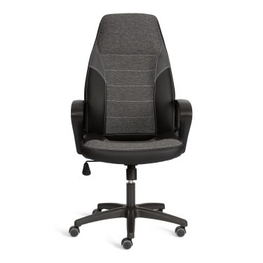 Кресло Tetchair INTER 24 кож/зам/ткань, черный/серый, 36-6/207/TW-12/TW-11