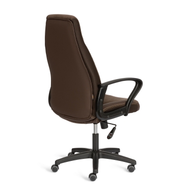 Кресло Tetchair INTER 24 кож/зам/флок/ткань, коричневый, 36-36/6/TW-24
