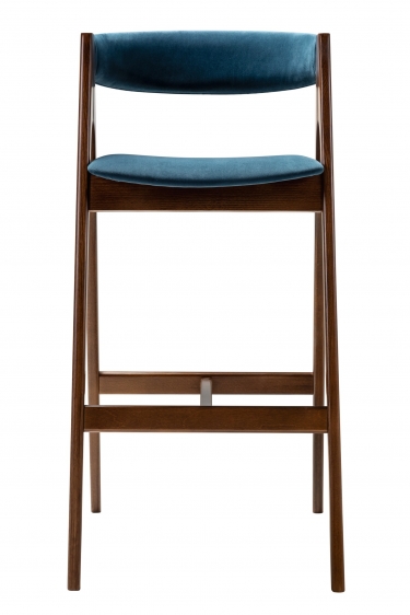 Кресло барное R-home Kaede Б Blue/Темный орех